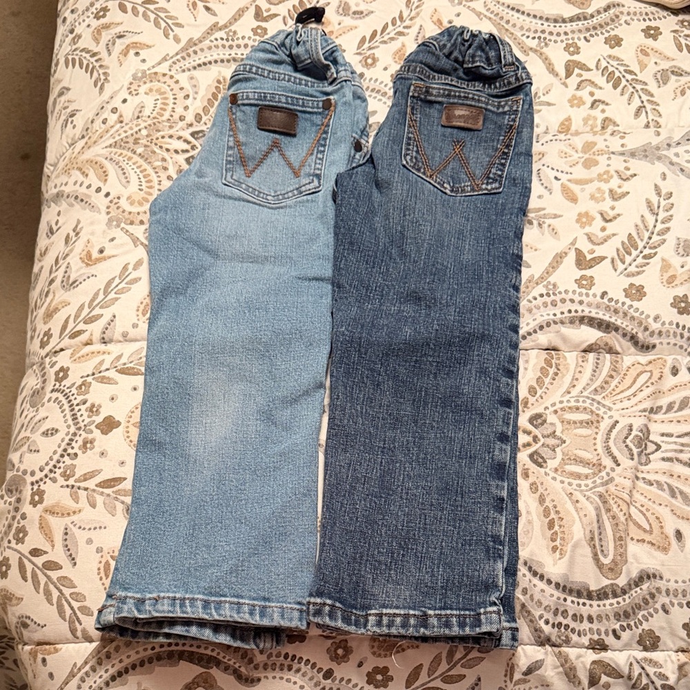 Wrangler Kids' Light and Dark Blue Jeans